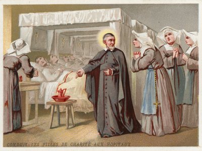 St Vincent de Paul leading the Daughters of Charity to help at a hospital by European School